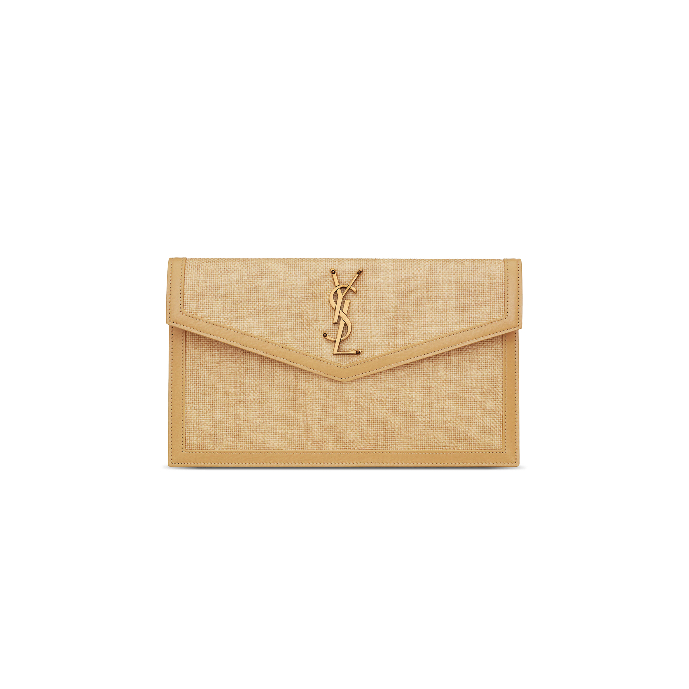 YSL UPTOWN POUCH IN MICRO RAFFIA 5657392UF2W9985 (27*16*2cm)